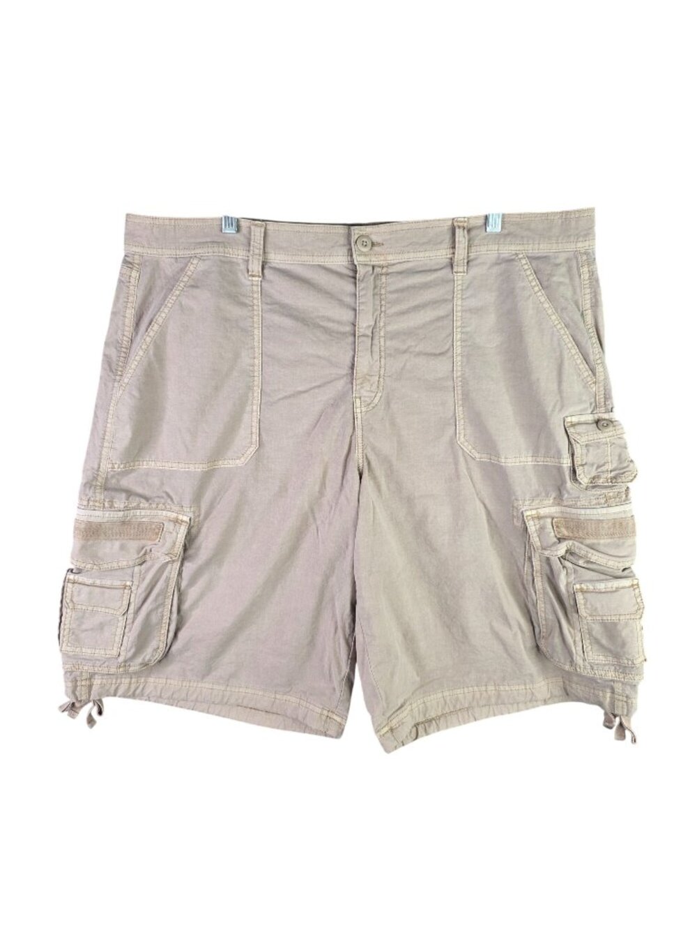 Womens American Eagle Beige Cargo Shorts 12.5" Inseam Cotton Stretch Size 18